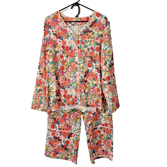 Summersalt x Rifle Paper Women's Floral Print Pajama Set Size Large - Picture 1 of 6